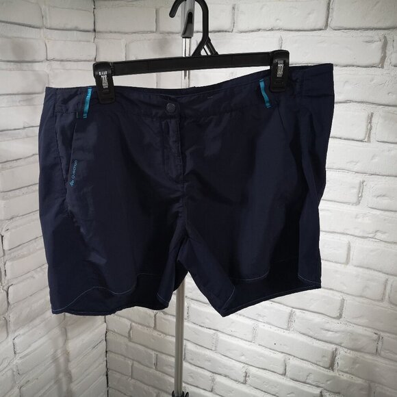 Decathlon Quechua Ladies Size XL Navy w/ Teal Accents Loose Fit Trail Shorts - Picture 1 of 10